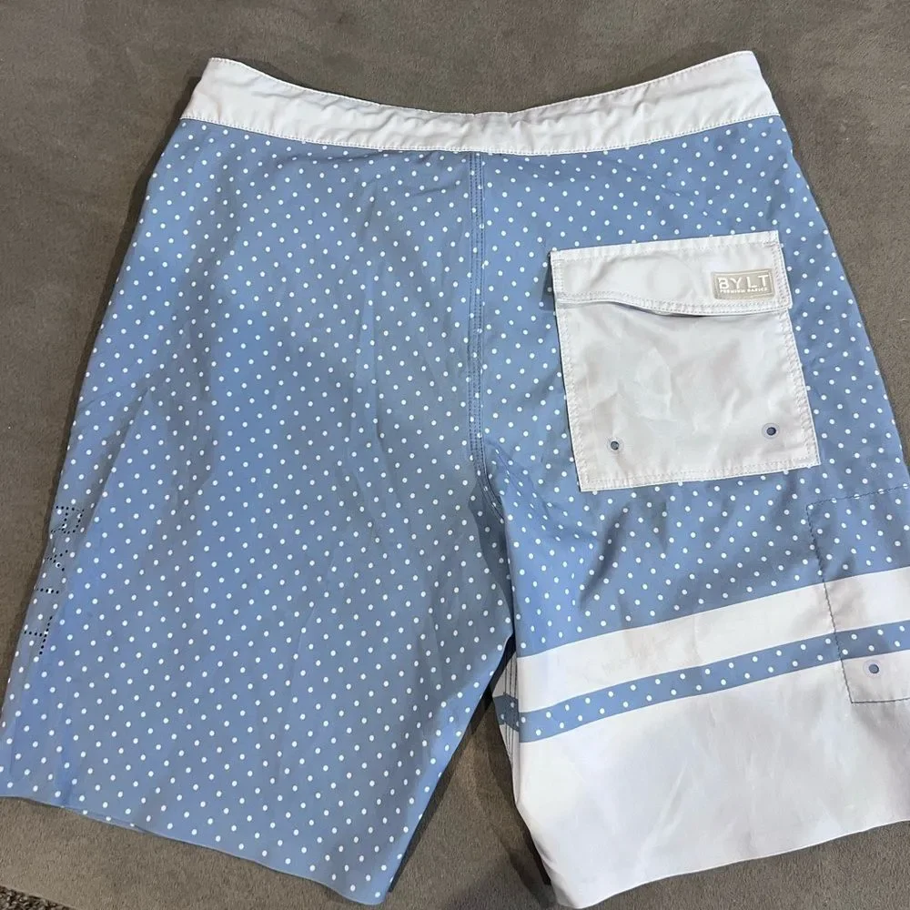 BYLT Basics Light Blue Polka Dot Board Shorts